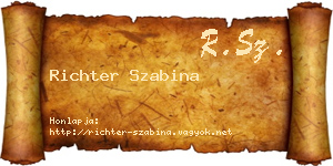 Richter Szabina névjegykártya
